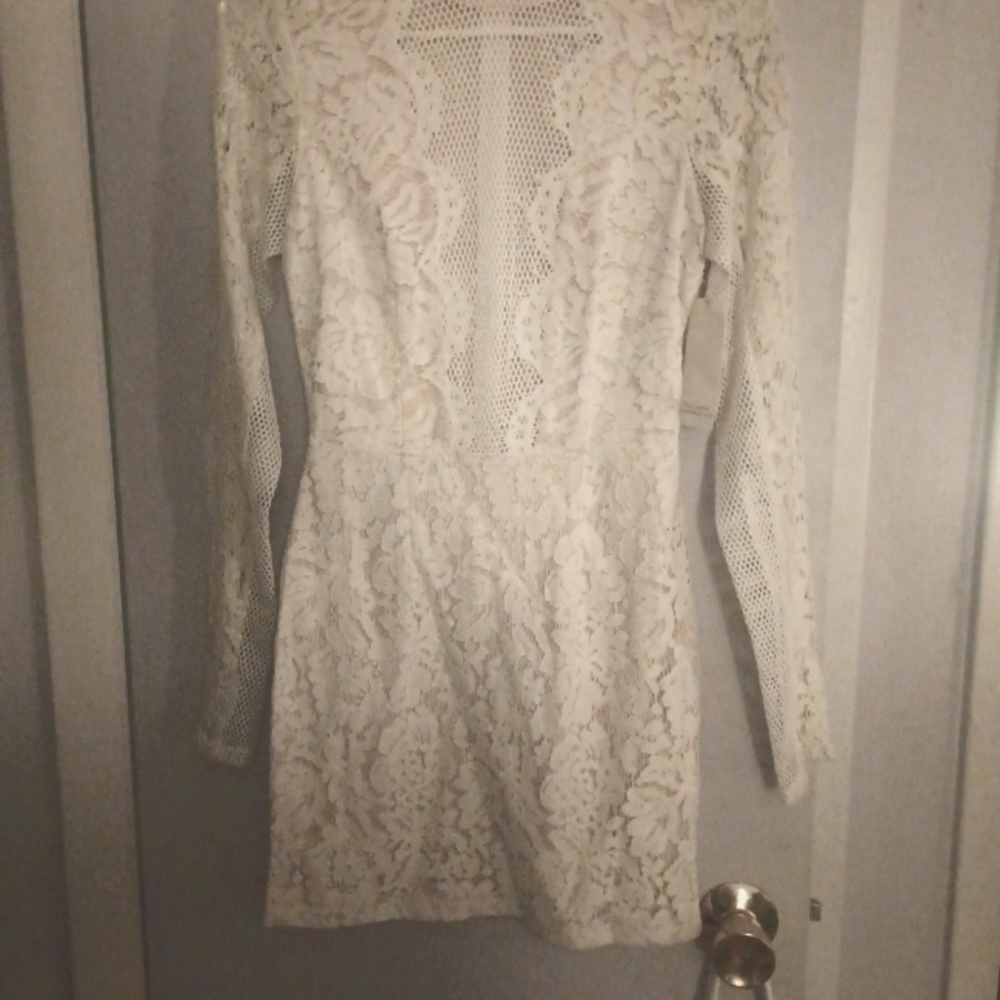 White lace midi dress, size XS, brand TOBI